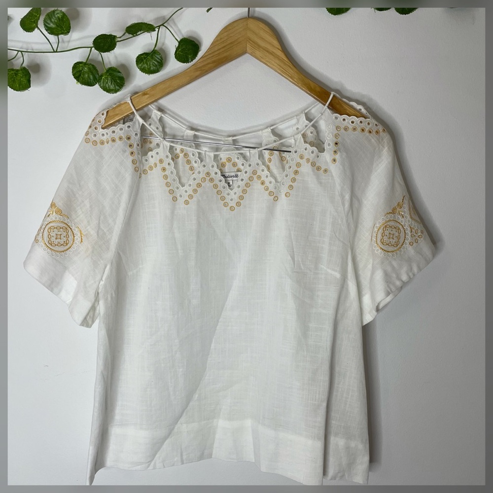 Madewell Women's Eyelet Peekaboo Blouse